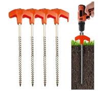 Ancoraggi a terra a vite - 20,3 cm picchetti per campeggio, set di 4 picchetti durevoli, resistenti ancoraggi per trampolini e condizioni di vento forte