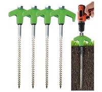 Ancoraggi a terra a vite - 20,3 cm picchetti per campeggio, set di 4 picchetti durevoli, resistenti ancoraggi per trampolini e condizioni di vento forte