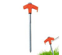 Ancoraggi a terra avvitati, avvitati per per carichi pesanti | Pali in metallo per il terreno che si illuminano al buio, 20 cm | filettati antivento, a vite, da campeggio per tende da sole, campeggio