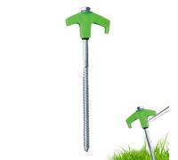 Ancoraggi a vite da terra, per a vite - Pali in metallo per il terreno che si illuminano al buio, 20 cm | da campeggio antivento, per tende da spiaggia, tende da sole, da esterno