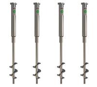Ancoraggi a vite per terreno T-BLOCK. Kit di 4 viti di ancoraggio a terra ecologici per tende e gazebo, lunghezza 50 cm Ø 28-14 testa esagonale da 41 mm con punto fisso M10.