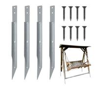 Ancoraggi da giardino a terra - Kit di ancoraggi per trampolino | 4 x tende in metallo antivento per arco di rose, casetta dei giochi, torre giochi