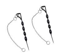 Ancoraggi da giardino in ferro elicoidali con rivestimento resistente alle intemperie, installazione sicura della catena della pioggia, 1 paio di pali in ferro ad alta resistenza