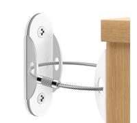 Ancoraggi da parete in acciaio inox anti punta per mobili, sicure e resistenti alla caduta, per la prevenzione della caduta dei bambini, 2 pezzi