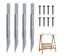 Ancoraggi per altalena in metallo Set di ancoraggi a terra resistenti in | Gli accessori multiuso dell'hardware del vento alto legano il palo del trampolino per le oscillazioni di legno