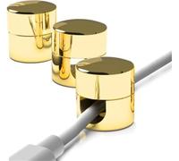 Ancoraggi per cavi per l'organizzazione della scrivania Gun Metal, organizzatori di cavi in alluminio di alta qualità, gestione dei cavi sotto la scrivania con viti, fermacavi robusti (Gold)
