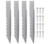 Ancoraggi per pali di recinzione, 4 picchetti in legno | Pali di riparazione per recinzioni in acciaio resistente, con viti, accessori da patio per torri di gioco, all'aperto e giardino