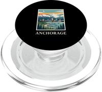 ancoraggio, alaska, retro, vendemmia, orizzonte, montagna, tramonto PopSockets PopGrip per MagSafe