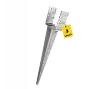 Ancoraggio per pali regolabili, 0-120 mm, set da 4 pezzi, manicotti PSG, base di supporto, picchetto, supporto per palo, boccola da 65 x 700 mm, manicotto da terra