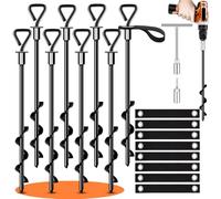 Ancoraggio per trampolino, confezione da 4 pezzi, pali per trampolino con cinghie e ganci a T, resistenti al vento forte, tenda, tettoie, ecc (8)