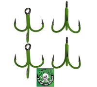 ANCORETTE PESCA SILURO MADCAT A-STATIC TREBLE 6X HOOK ANCORINE RIVESTITE 4 PEZZI