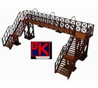 Ancorton 95813 Doppio Pista Footbridge Ponte 1/76 Scala = 00 di Legno Kit 2nd