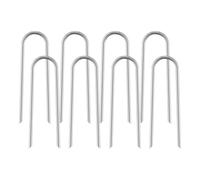 Ancrages de Trampoline en U - Piquets de Vent Robustes | Clous de Clôture Anti-Rouille | Fixation Sol pour Tente Camping et de Jeux Extérieures, Acier Galvanisé, Ensemble de 8