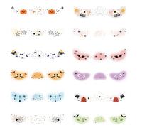 Ancsttu Adesivi Viso Halloween | 12 Pezzi Adesivi per il Corpo di Halloween con e Fantasma | Accessorio Cosplay Tematico Rifornimenti Effimeri per Travestimenti Compleanni Scuola