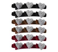 Ancsttu Fermacapelli Piccoli,Styling Cuore Flockato - 6 Pezzi Fermagli per Trecce Luccicanti - per Capelli Spessi Lunghi Corti Lavoro Palestra Yoga Corsa Danza Viaggi Appuntamenti Feste