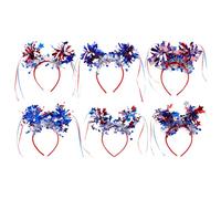 Ancsttu Hoop di capelli bianchi e blu rosso, copricapo patriottico,Copricapo rosso e blu - Favorisce decorazioni, fascia patriotica del design classico per il Memorial Day, Labor Day, festa di