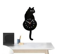 Ancsttu Orologio Gatto | Orologio da Parete con Coda Oscillante,Decorazione Silenziosa e Carina per Cucina Soggiorno Ufficio Casa