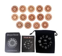 Ancsttu Set Di Pietre Rune - 14 Pezzi Spirituale Ed Emotivo | Carte Oracolo Per Streghe Con Intaglio In Legno - per Completti Riunioni Familiari Amici Avventure Meditazione Casa Viaggi Sogni