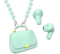 ANCwear Auricolari Bluetooth 5.3, driver da 13 mm per un suono di alta qualità, 22 ore di autonomia, con custodia di ricarica unica (verde/perla)