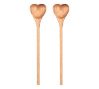 Ancyen Cucchiaini in legno a forma di cuore, set da 2 pezzi, piccoli cucchiai di legno per spezie, sale,