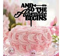And So The Adventure Begins Personalizzare Mr & Mrs Topper per torta nuziale in acrilico nero Mr & Mrs divertente topper per torta per fidanzamento sposa futura festa forniture regali di nozze per