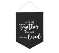 And So Together They Built A Life They Loved - Striscione in tela motivazionale da appendere alla parete, striscione decorativo per la casa, per soggiorno, camera da letto, ufficio, regali per le