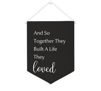 And So Together They Built A Life They Loved - Striscione in tela motivazionale da appendere alla parete, striscione decorativo per la casa, per soggiorno, camera da letto, ufficio, regali per le