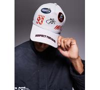 AND1 - Cappellino stile golfista grigio a 5 pannelli con stemmi multipli One Size