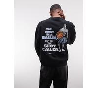 AND1 - Respect The Game - Felpa nera con stampa sul retro-Nero 91 CM