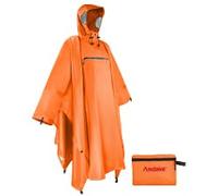 Andake Poncho Impermeabile Uomo Donna Unisex Giacca da pioggia Antivento Riutilizzabile Mantello antipioggia Antistrappo per Campeggio Escursionismo Arancione