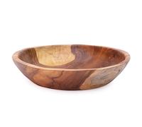 ANDALUCA Ciotola in legno di teak rustico intagliato a mano (28-30,5 cm di diametro)