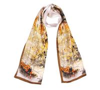 ANDANTINO Sciarpa in 100% seta da donna, 149,9 x 16 cm, scialli lunghi per foulard e collo, con confezione regalo, Pittura a olio., Large