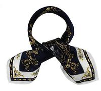 Andantino Sciarpa in 100% seta di gelso, 53,3 cm, sciarpa quadrata leggera, traspirante con stampata digitale e confezione regalo, Blu navy, Medium
