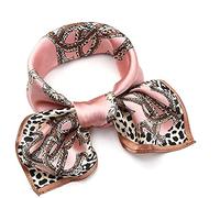 ANDANTINO Sciarpa in 100% seta di gelso, 53,3 cm, sciarpa quadrata leggera, traspirante con stampata digitale e confezione regalo, Rosa leopardato., Medium
