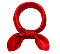 ANDANTINO Sciarpa in 100% vera seta di gelso, 53,3 x 53,3 cm, leggera, da donna, uomo, piccola sciarpa quadrata con stampa digitale, Tinta unita - rosso, Medium