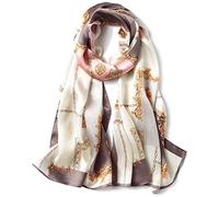 ANDANTINO Sciarpa lunga in 100% seta di gelso, da donna, scialle grande, foulard, per collo, fascia per capelli oblunga, con confezione regalo, Large