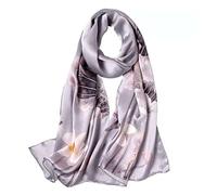 Andantino Sciarpa lunga in 100% seta di gelso, da donna, scialle grande, foulard, per collo, fascia per capelli oblunga, con confezione regalo, Large