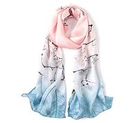 Andantino Sciarpa lunga in 100% seta di gelso, da donna, scialle grande, foulard, per collo, fascia per capelli oblunga, con confezione regalo, Large