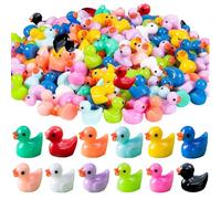 ANDARS 120 pezzi piccole anatre in resina, 12 colori graziosi anatra, adatti per giochi, regali, regali per feste, giocattoli, acquari fai da te, giardini casalinghi