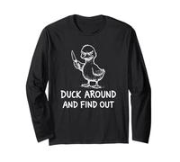 Andate in Giro e scoprite Il Divertente Gioco di Parole Angry Duck Knife Maglia a Manica
