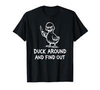 Andate in Giro e scoprite Il Divertente Gioco di Parole Angry Duck Knife Maglietta