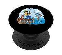 Andato a pescare con un gatto vicino al molo PopSockets PopGrip Adesivo
