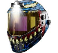 ANDELI Maschera saldatura automatica | Visione 18,3x8,1cm + True Color | USB-C + Luce frontale | DIN16 UV/IR | MIG/MAG/TIG/E-Hand/smerigliatura/taglio
