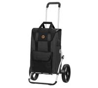 Andersen Royal Shopper Senta 2.0 Nero, Carrello della spesa pieghevole con superficie di carico espandibile, 2 ruote in alluminio, portata 50 kg