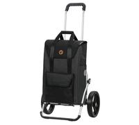 Andersen Royal Shopper Senta 2.0 Nero, Carrello della spesa pieghevole con superficie di carico espandibile, 2 ruote in alluminio, portata 50 kg