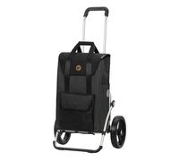 Andersen Royal Shopper Senta 2.0 Nero, Carrello della spesa pieghevole con superficie di carico espandibile, 2 ruote in alluminio, portata 50 kg