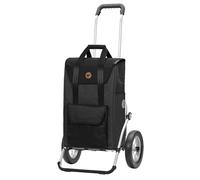 Andersen SHOPPER MANUFAKTUR Royal Shopper Senta 2.0 Black | con ruote a raggi, ruote grandi da 25 cm, in alluminio, fino a 50 kg, borsa con coulisse, tasca frontale, catarifrangenti