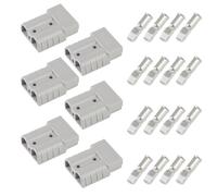 Anderson, 6 connettori da 50 A, 600 V, connettore per batteria Quick Connect, spina per batteria con 12 morsetti in rame, Fiche de Batterie Anderson 50 A, per auto, camper, carrelli elettrici (grigio)
