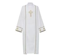 ANDHOM Clero Cattolico Veste Sacerdote Chiesa Clero Bianco Ricamo Paramento Croce Robe, bianco, Large