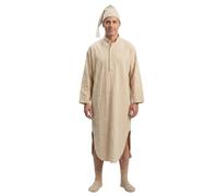 ANDHOM Costume da notte vintage da uomo con cappello a cono con nappa, stile classico anni '30, commedia specchiata, cosplay, pigiameria, divertente novità abbinata per feste
